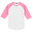 Youth 3/4 Sleeve Cotton Baseball Tee Shirts White/Bright Pink Youth X - Small Short Sleeve T-Shirts