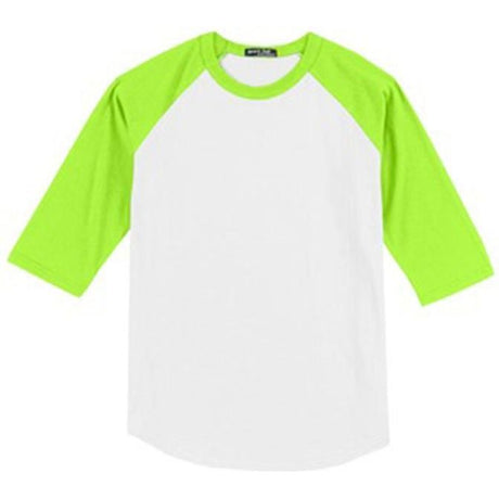 Youth 3/4 Sleeve Cotton Baseball Tee Shirts White/Heather Grey Youth X - Large Short Sleeve T-Shirts