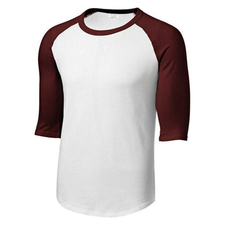 Youth 3/4 Sleeve Cotton Baseball Tee Shirts White/Maroon Youth Small Short Sleeve T-Shirts