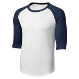Youth 3/4 Sleeve Cotton Baseball Tee Shirts White/Navy Youth Medium Short Sleeve T-Shirts
