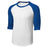 Youth 3/4 Sleeve Cotton Baseball Tee Shirts White/Royal Blue Youth X - Small Short Sleeve T-Shirts
