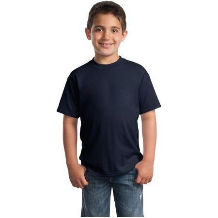 Youth 50/50 Cotton/Poly T-Shirt Navy Youth X - Small Short Sleeve T-Shirts