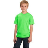 Youth 5.4 - oz 100% Cotton T-Shirt Youth X - Small Neon Green Short Sleeve T-Shirts