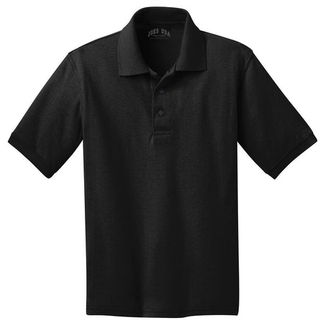 Youth 5.5 - Ounce Jersey Knit Polo Jet Black Youth X - Small Polos/Knits