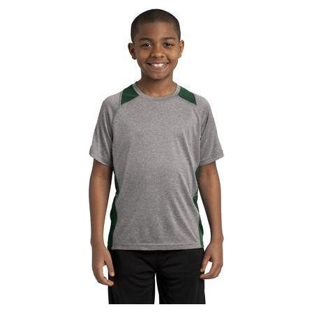 Youth All Sport 2 - Color Heather Athletic T-Shirts in 10 Colors. Sizes S - XL Vintage Heather/Forest Green Youth Medium Short Sleeve T-Shirts