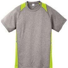 Youth All Sport 2 - Color Heather Athletic T-Shirts in 10 Colors. Sizes S - XL Vintage Heather/Lime Shock Youth X - Small Short Sleeve T-Shirts