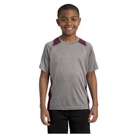 Youth All Sport 2 - Color Heather Athletic T-Shirts in 10 Colors. Sizes S - XL Vintage Heather/Maroon Youth Medium Short Sleeve T-Shirts