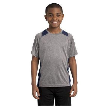 Youth All Sport 2 - Color Heather Athletic T-Shirts in 10 Colors. Sizes S - XL Vintage Heather/True Navy Youth Medium Short Sleeve T-Shirts