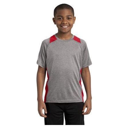 Youth All Sport 2 - Color Heather Athletic T-Shirts in 10 Colors. Sizes S - XL Vintage Heather/True Red Youth Medium Short Sleeve T-Shirts