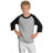 Youth Colorblock Raglan Jersey Heather Grey/Black Youth X - Small