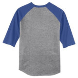Youth Colorblock Raglan Jersey Heather Grey/Royal Blue Youth X - Large