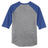Youth Colorblock Raglan Jersey Heather Grey/Royal Blue Youth X - Small