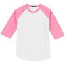 Youth Colorblock Raglan Jersey White/Bright Pink Youth X - Small