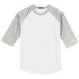 Youth Colorblock Raglan Jersey White/Heather Grey Youth Large