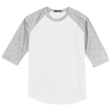 Youth Colorblock Raglan Jersey White/Heather Grey Youth X - Small