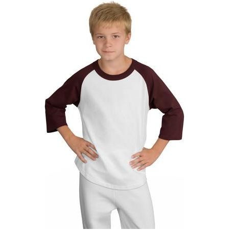 Youth Colorblock Raglan Jersey White/Maroon Youth X - Large