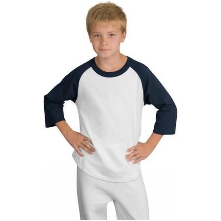 Youth Colorblock Raglan Jersey White/Navy Youth X - Large