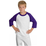 Youth Colorblock Raglan Jersey White/Purple Youth Small