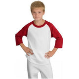 Youth Colorblock Raglan Jersey White/Red Youth X - Small