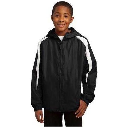 Youth Fleece - Lined Colorblock Jacket Black/White Youth X - Small Jackets