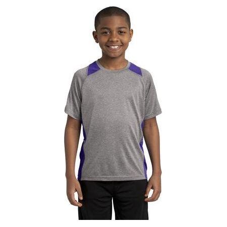Youth Heather Colorblock Contender Tee Vintage Heather/Purple Youth Small Short Sleeve T-Shirts