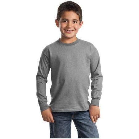 Youth Long Sleeve 100% Cotton T-Shirts Medium (10 - 12) Athletic Heather Short Sleeve T-Shirts