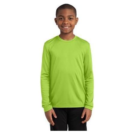 Youth Long Sleeve Competitor™ Tee Lime Shock Youth Medium Short Sleeve T-Shirts