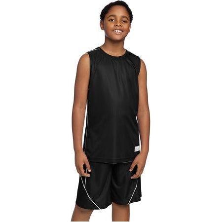 Youth PosiCharge Mesh Reversible Sleeveless Tee Youth X - Large Black Tank Top
