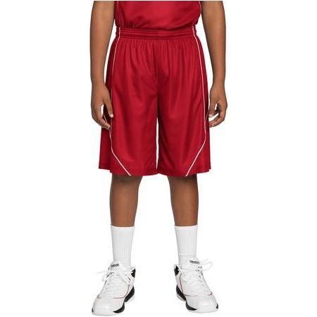 Youth PosiCharge™ Mesh Reversible Spliced Short True Red Youth X - Large