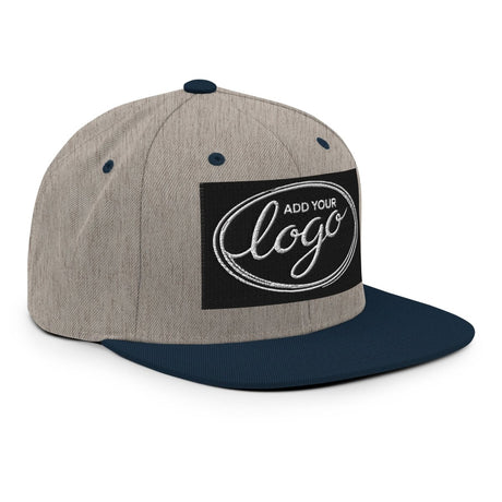 YP Classics 6089M | Create Your Own Custom Snapback Hat Heather Grey/ Navy