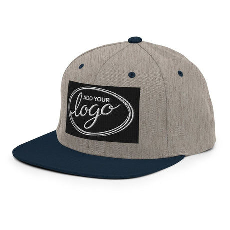 YP Classics 6089M | Create Your Own Custom Snapback Hat Heather Grey/ Navy