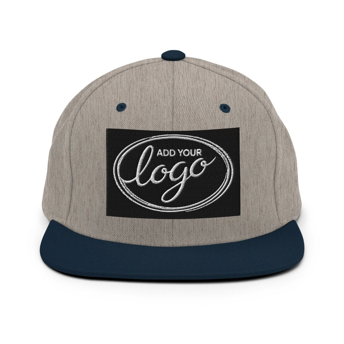 YP Classics 6089M | Create Your Own Custom Snapback Hat Heather Grey/ Navy
