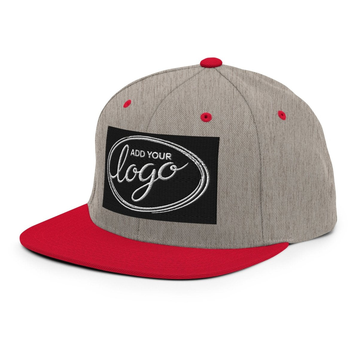 YP Classics 6089M | Create Your Own Custom Snapback Hat Heather Grey/ Red