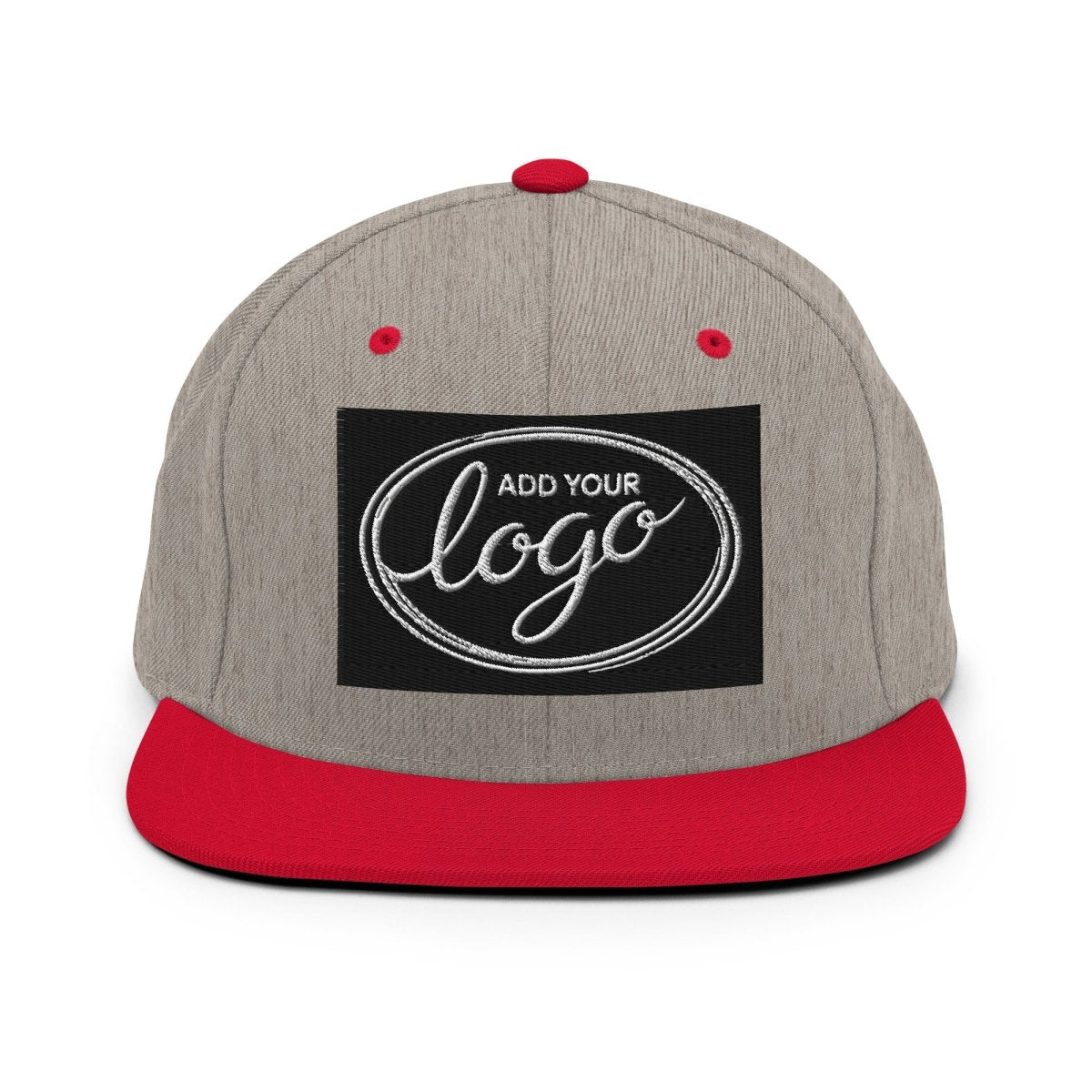 YP Classics 6089M | Create Your Own Custom Snapback Hat Heather Grey/ Red
