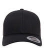 YP Classics 6606 Retro Trucker Cap | Wholesale Yupoong 6606 Retro Trucker Hat Black Adjustable Hats