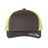 YP Classics 6606 Retro Trucker Cap | Wholesale Yupoong 6606 Retro Trucker Hat Charcoal/ Neon Green Adjustable Hats