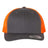 YP Classics 6606 Retro Trucker Cap | Wholesale Yupoong 6606 Retro Trucker Hat Charcoal/ Neon Orange Adjustable Hats