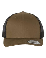 YP Classics 6606 Retro Trucker Cap | Wholesale Yupoong 6606 Retro Trucker Hat Coyote Brown/ Black Adjustable Hats