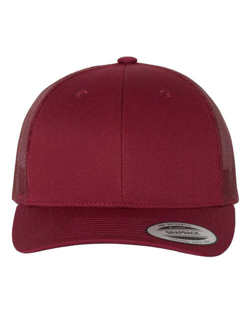 YP Classics 6606 Retro Trucker Cap | Wholesale Yupoong 6606 Retro Trucker Hat Cranberry Adjustable Hats