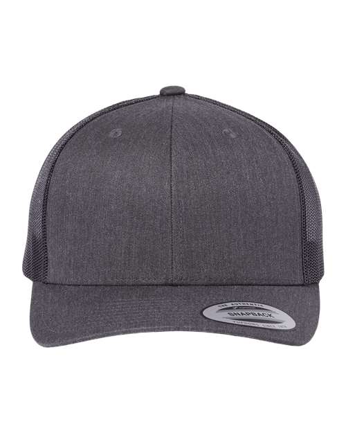 YP Classics 6606 Retro Trucker Cap | Wholesale Yupoong 6606 Retro Trucker Hat Dark Heather Grey Adjustable Hats