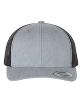 YP Classics 6606 Retro Trucker Cap | Wholesale Yupoong 6606 Retro Trucker Hat Heather Grey/ Black Adjustable Hats
