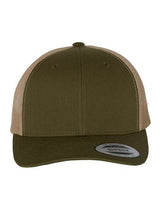 YP Classics 6606 Retro Trucker Cap | Wholesale Yupoong 6606 Retro Trucker Hat Moss/ Khaki Adjustable Hats
