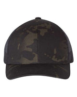 YP Classics 6606 Retro Trucker Cap | Wholesale Yupoong 6606 Retro Trucker Hat Multicam Black/ Black Adjustable Hats