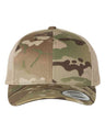 YP Classics 6606 Retro Trucker Cap | Wholesale Yupoong 6606 Retro Trucker Hat Multicam Green/ Khaki Adjustable Hats