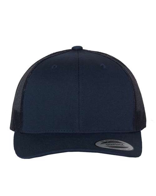 YP Classics 6606 Retro Trucker Cap | Wholesale Yupoong 6606 Retro Trucker Hat Navy Adjustable Hats