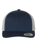 YP Classics 6606 Retro Trucker Cap | Wholesale Yupoong 6606 Retro Trucker Hat Navy/ Silver Adjustable Hats