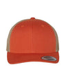 YP Classics 6606 Retro Trucker Cap | Wholesale Yupoong 6606 Retro Trucker Hat Rustic Orange/ Khaki Adjustable Hats