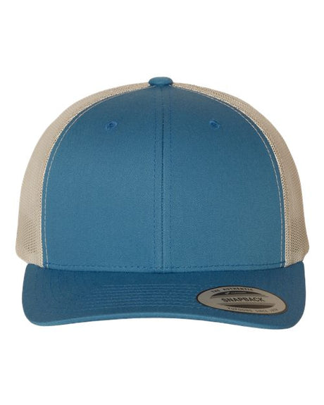 YP Classics 6606 Retro Trucker Cap | Wholesale Yupoong 6606 Retro Trucker Hat Steel Blue/ Silver Adjustable Hats