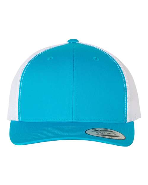 YP Classics 6606 Retro Trucker Cap | Wholesale Yupoong 6606 Retro Trucker Hat Turquoise/ White Adjustable Hats