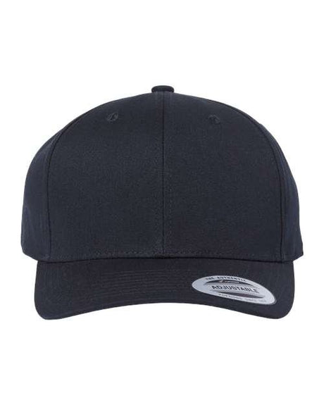 YP Classics CVC Snapback Cap - Yupoong 6389 Black Adjustable Hats